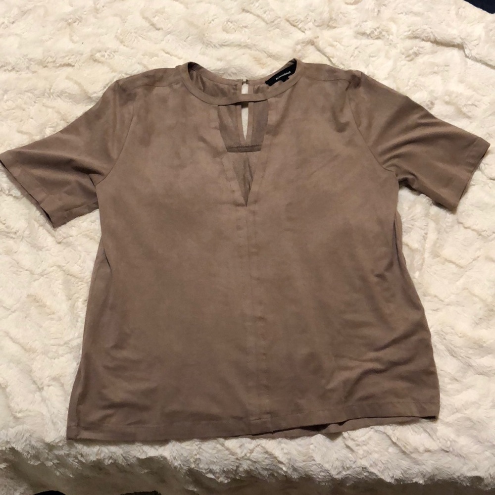 Beautiful Camel Keyhole Blouse